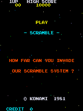 Title Screen:  Scramble